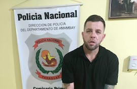 Fabio Celso Oberoli (32), brasileño, supuesto líder del Primer Grupo Catarinense (PGC), detenido en Pedro Juan Caballero.