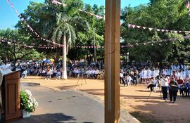 El obispo de San Lorenzo, monseñor Joaquín Robledo presidió la misa central en honor de la Virgen del Rosario de Itauguá.