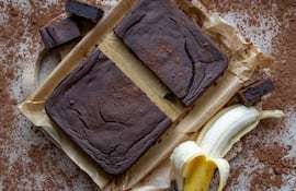 Brownie de whey protein y banana.