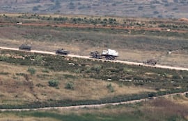 Convoy militar de Israel en la frontera con Líbano.