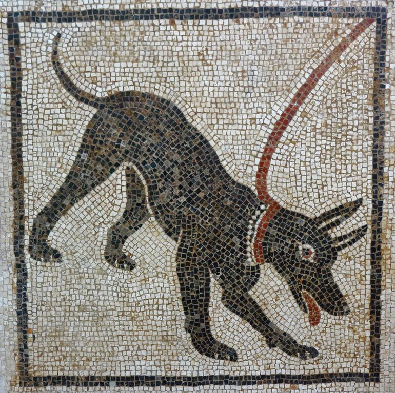 Cave Canem, mosaico en Pompeya.