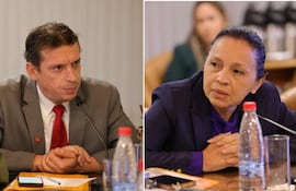 Los senadores Carlos "Nano" Galaverna (ANR, HC) y Yolanda Paredes (Cruzada Nacional).