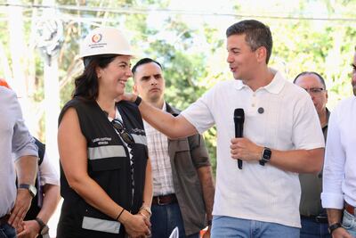 El presidente Santiago Peña y la ministra Claudia Centurión verificaron las obras de la avenida Mariscal López.