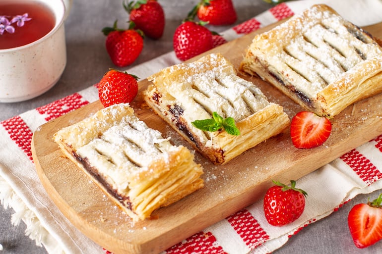 Strudel de frutillas.