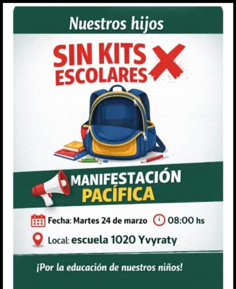 Convocatoria en la escuela Yvyraty, de Itauguá.