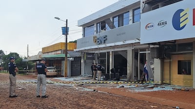 Banco Nacional de Fomento, Natalio, Itapúa tras la explosión y robo.