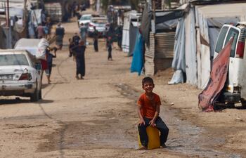Un niño palestino en Khan Yunis, al sur de la Franja de Gaza.