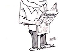 Isaac Kostianovsky, "Kostia", en una caricatura de Botti