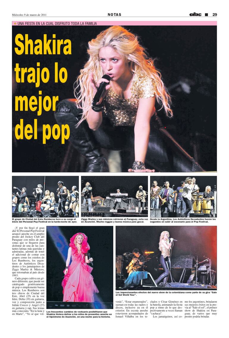 Así fue el concierto de Shakira en Paraguay en 2011