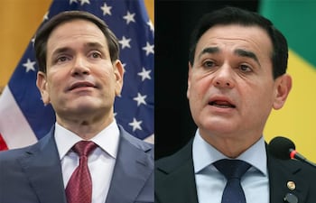 El secretario de Estado de Estados Unidos, Marco Rubio y el canciller paraguayo, Rubén Ramírez.
