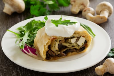 Strudel de champignones y queso.