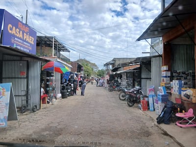 En la foto se observa vacío el circuito comercial de Alberdi.