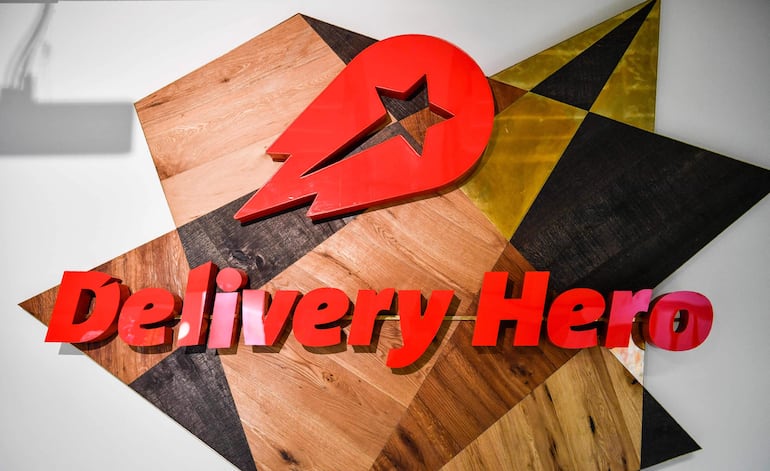 Logo en la sede principal de Delivery Hero, en Berlín, Alemania. 