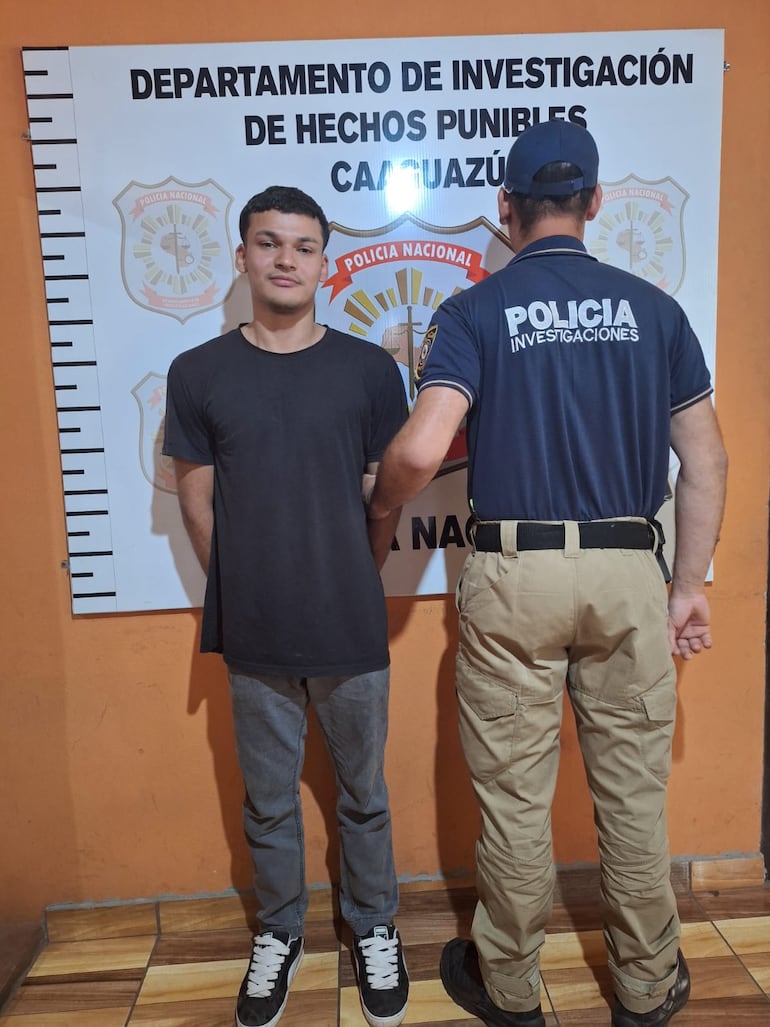 Milciades Martín Giménez González, detenido esta mañana en Itauguá por supuesto robo domiciliario.