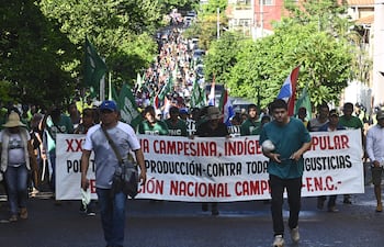 Imagen captada el año pasado durante la marcha nacional campesina realizada habitualmente en el mes de marzo.