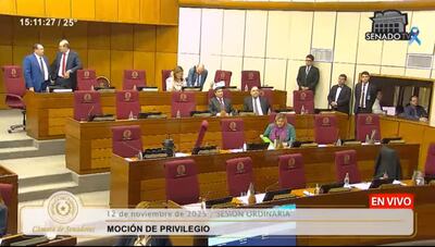 Cartistas abandonan la sesión del Senado para proteger a Enrique Riera, ministro del Interior.