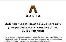 Comunicado del Grupo Azeta sobre el caso Atlas / Conmebol.