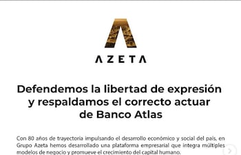 Comunicado del Grupo Azeta sobre el caso Atlas / Conmebol.