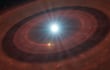 Reproducción artística del disco de escombros alrededor de la enana blanca J1328−1450 (Crédito: ESO/L. Calçada)