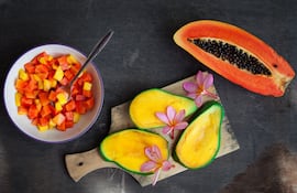 Ensalada de mango y mamón.