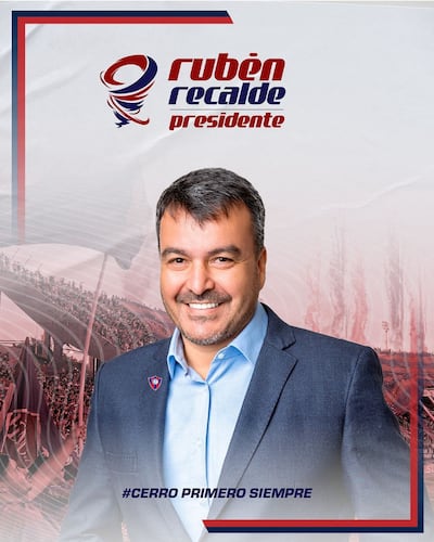 Rubén Recalde, candidato a la presidencia de Cerro Porteño, por el Movimiento Mundo Cerro.