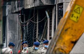 Zona del impacto de Air India.