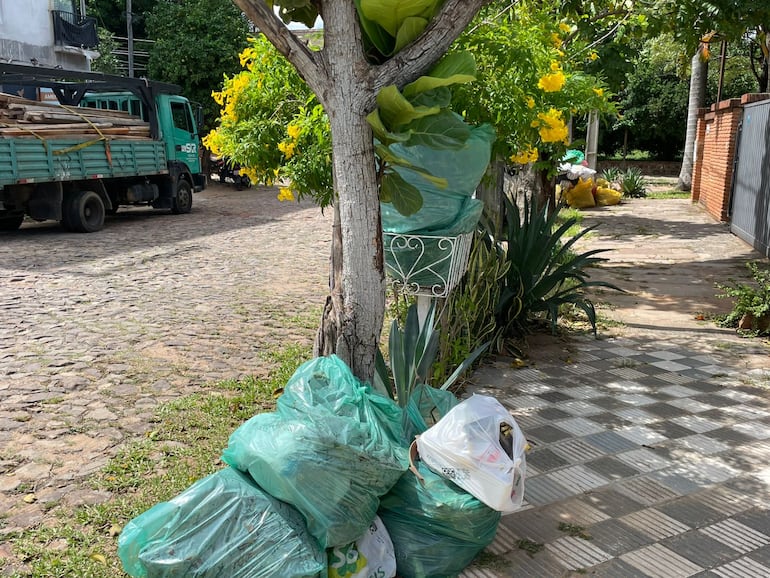 Basura se acumula sobre San Alfonso, en Recoleta, desde el jueves.