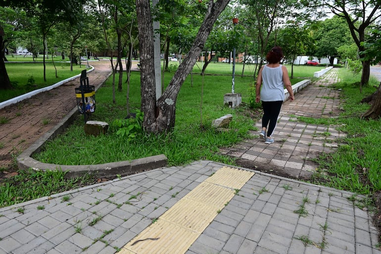 "Fondos Especiales" otorgados por la Municipalidad a la comisión de vecinos no alcanzó para construir veredas inclusivas ni en la mitad del perímetro de la plaza María Auxiliadora.
