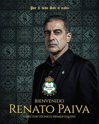 Con esta imagen, el Santos Laguna presentó a Renato Manuel Alves Paiva conocido también como Renato Paiva, es un entrenador portugués de 56 años.