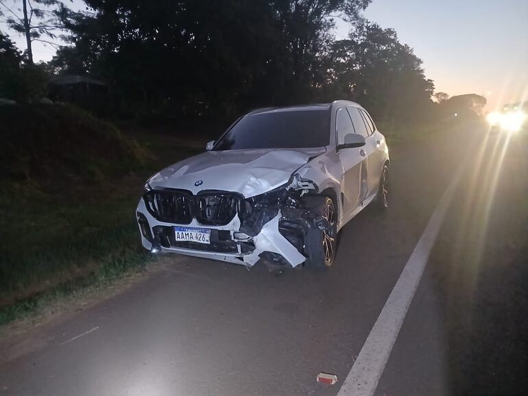 La camioneta involucrada en el accidente fatal del motociclista.