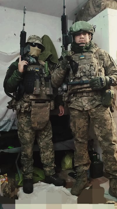 Jorge Adrián Lugo Jiménez y Christian Carvallo veteranos paraguayos que combaten en Ucrania.