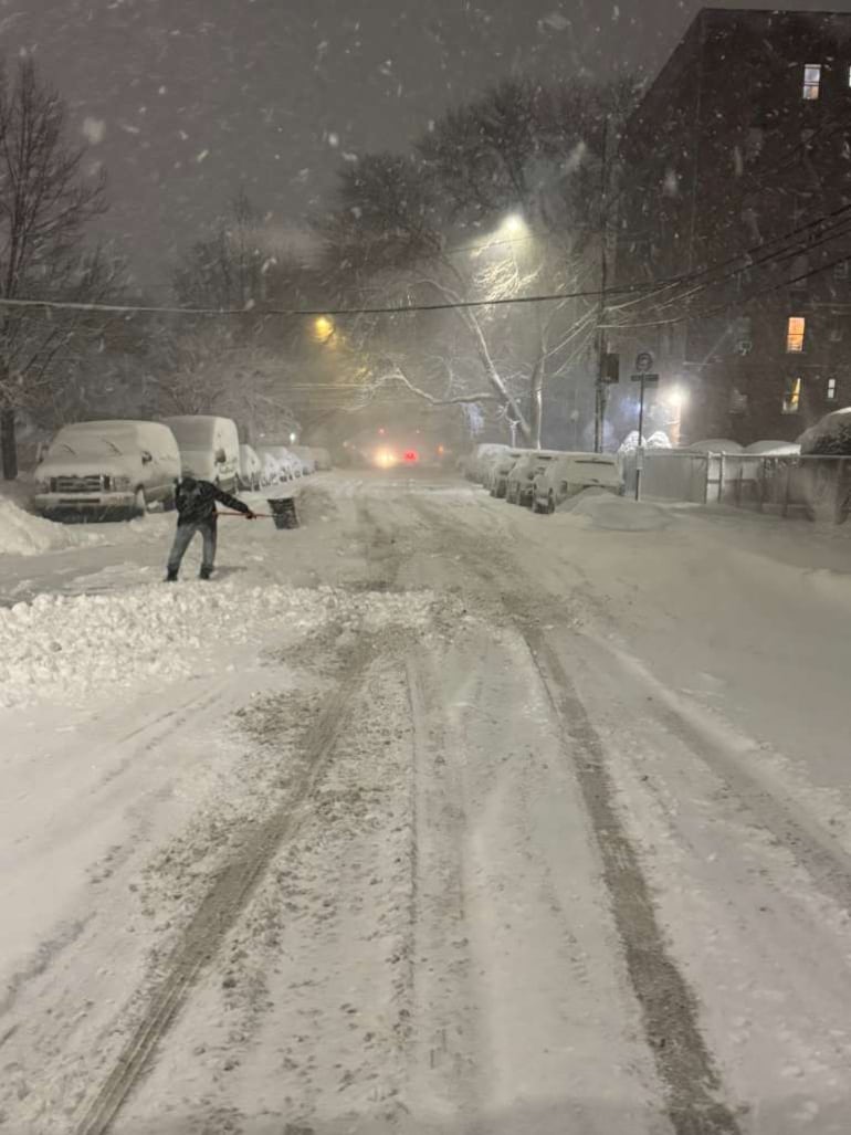 Histórica tormenta de nieve en Nueva York.