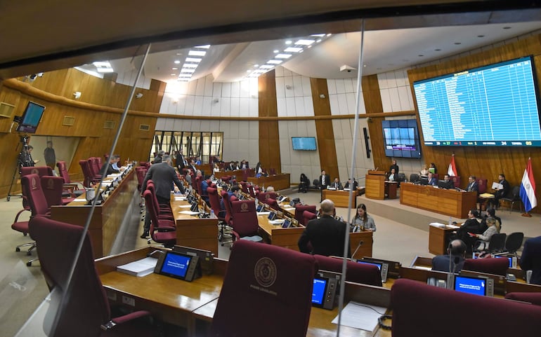Sesión de la cámara de diputados en el congreso de la noción.