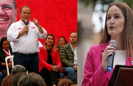 Camilo Pérez (ANR-HC) y Soledad Núñez, candidatos del Partido Colorado y de la oposición para próximo intendente o intendenta de Asunción.