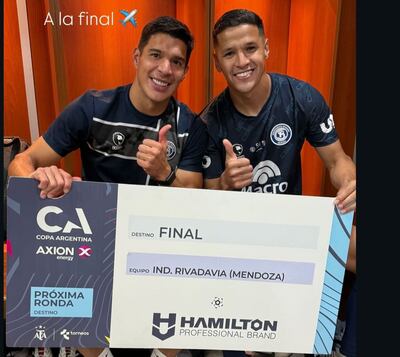 Iván Villalba y Alex Arce, finalistas de la Copa Argentina con Independiente Rivadavia. 