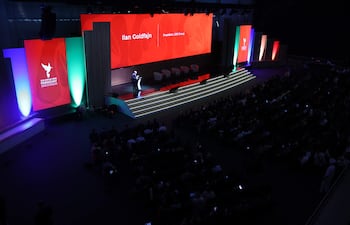 AME3375. LUQUE (PARAGUAY), 12/03/2026.- El presidente del Banco Interamericano de Desarrollo, Ilan Goldfajn, habla durante un evento de apertura este jueves, en Luque (Paraguay). El sector corporativo fue gran protagonista en el segundo día de las reuniones anuales del Grupo Banco Interamericano de Desarollo (BID) en Paraguay, con el anuncio de la conclusión del proceso de capitalización de 3.500 millones de dólares de BID Invest, su brazo enfocado al segmento privado, y la celebración de la primera de las dos sesiones del foro empresarial que se ha programado. EFE/ Juan Pablo Pino