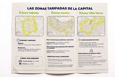 En los trípticos entregados por Parxin a la prensa, se obvia la zona del Palacete Municipal, pese a que está estipulado por ordenanza.