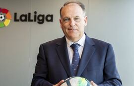 Javier Tebas, presidente de LaLiga de España, quien impulsa la celebración de partidos en el extranjero.