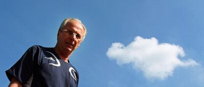 (FILES) Swedish head coach of the English team Sven-Goran Eriksson arrives for a training  session at Mittelbergstadion in Buhlertal 23 June 2006. Swedish football manager Sven-Goran Eriksson, who coached England from 2001 to 2006, died on August 26, 2024 at the age of 76 after a battle with pancreatic cancer, his agent said. (Photo by Adrian DENNIS / AFP)