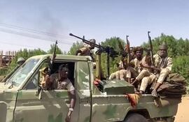 Combatientes de las Fuerzas de Apoyo Rápido en Jartum, Sudán, en abril de 2023.