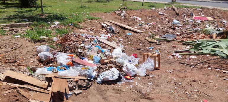 Basural "histórico" sobre 21 Poyectada, en Barrio Obrero.