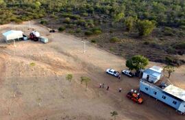 Vista del campamento de Primo Cano Martínez, que es la única empresa del país que llegó a explotar hidrocarburos en el Chaco.