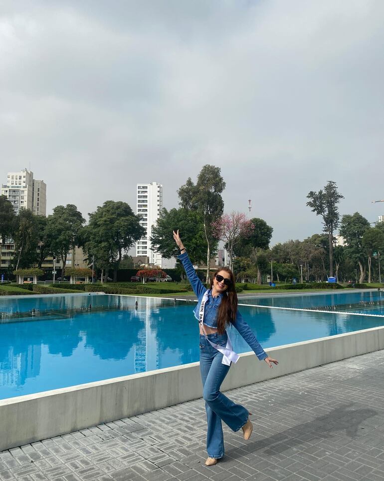 Nazarena Aguilar en el Circuito Mágico del Agua del Parque de la Reserva. (Instagram/Nazarena Aguilar)