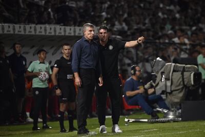 El argentino Martín Palermo, entrenador de Olimpia, en un partido frente a Sportivo Ameliano por la fecha 15 del torneo Apertura 2024 del fútbol paraguayo en el estadio Osvaldo Domínguez Dibb, en Asunción, Paraguay.
