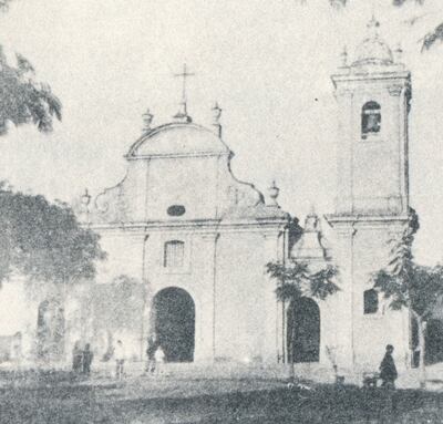 El antiguo templo de San Roque de los tiempos de Carlos A. López que fue demolido en 1969.