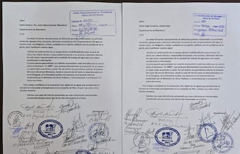 Nota presentada por los gremios en donde reclaman acción inmediata ante riesgo hídrico en Ñeembucú.