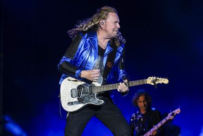 Fher Olvera, vocalista de la agrupación mexicana Maná, durante una presentación en España.