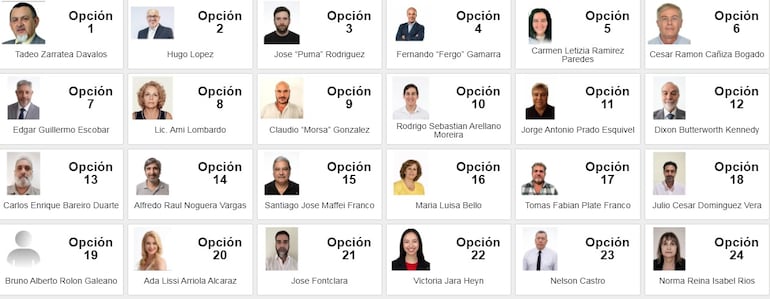 Candidatos a concejales del PDC para Asunción.