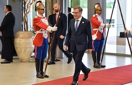 El ministro de Relaciones Exteriores de Alemania Johann Wadephul a su arribo a la cumbre del Mercosur, realizada el martes último en Paraguay.