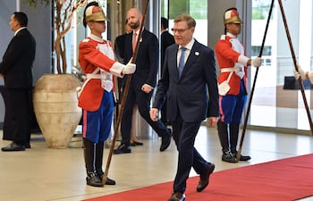 El ministro de Relaciones Exteriores de Alemania Johann Wadephul a su arribo a la cumbre del Mercosur, realizada el martes último en Paraguay.